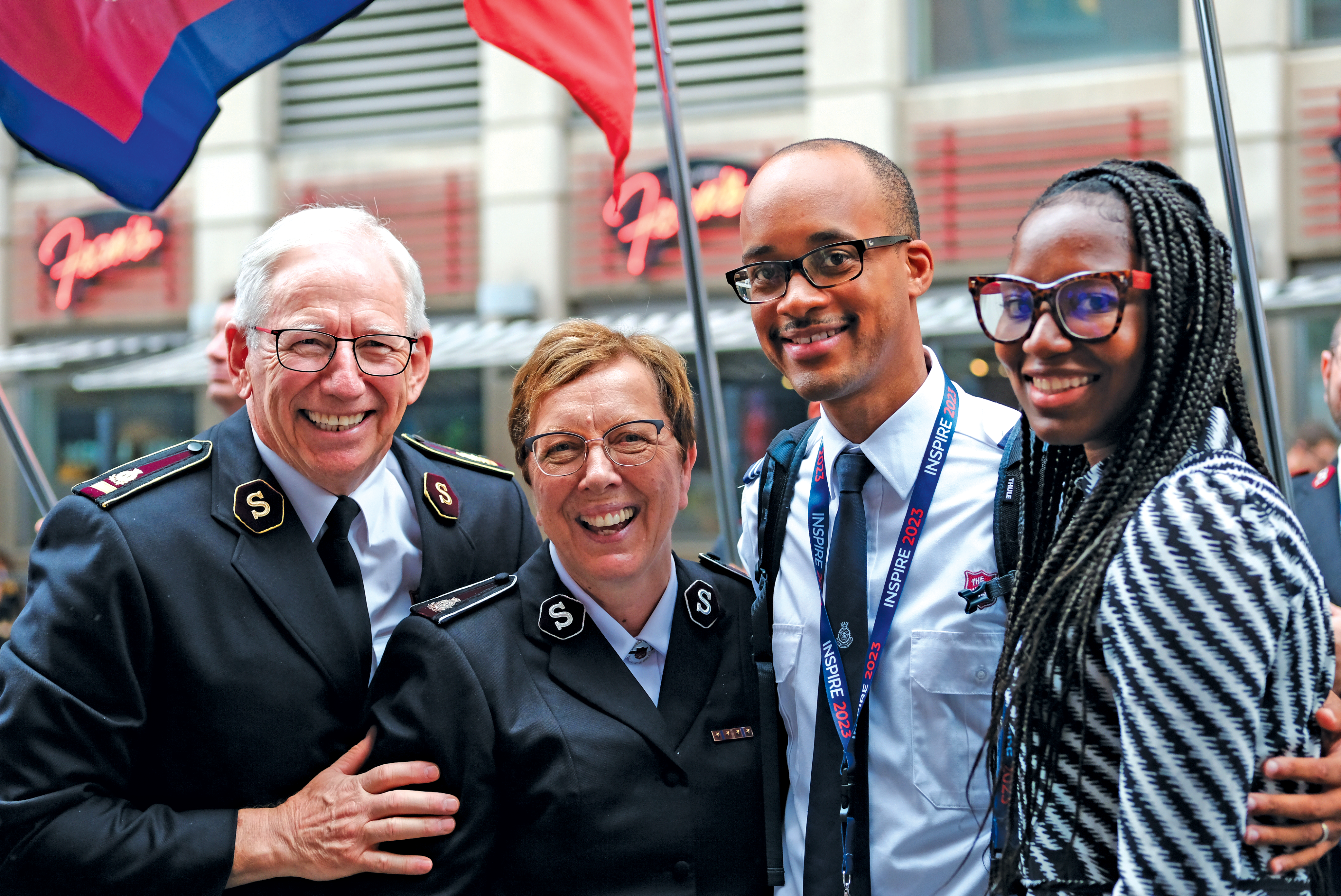Group of people smiling