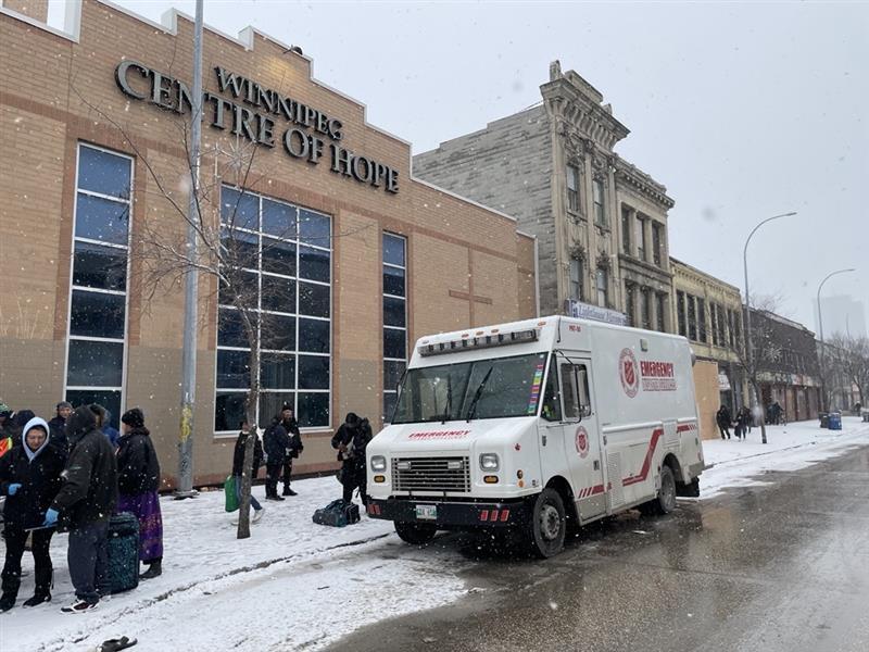 Extreme weather support team and truck at WCOH