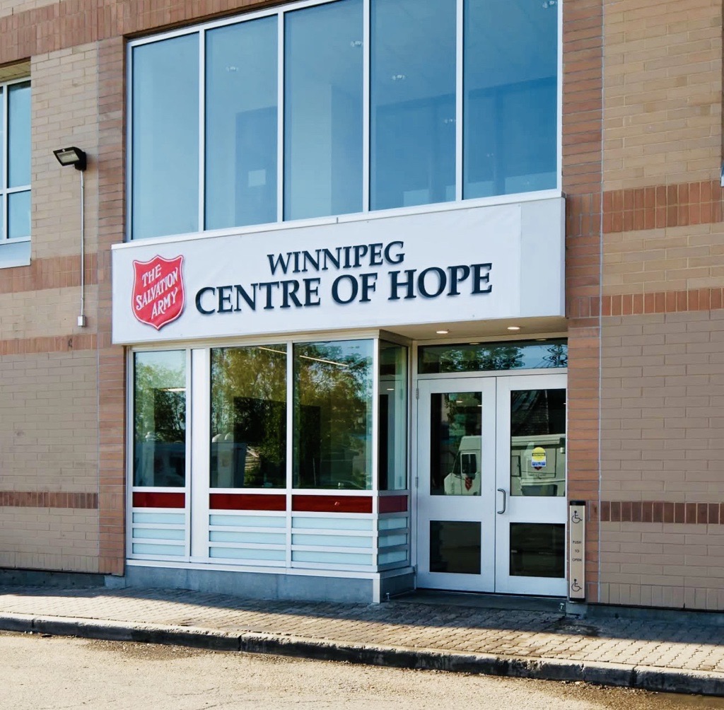 Winnipeg Centre of Hope building showing name and logo